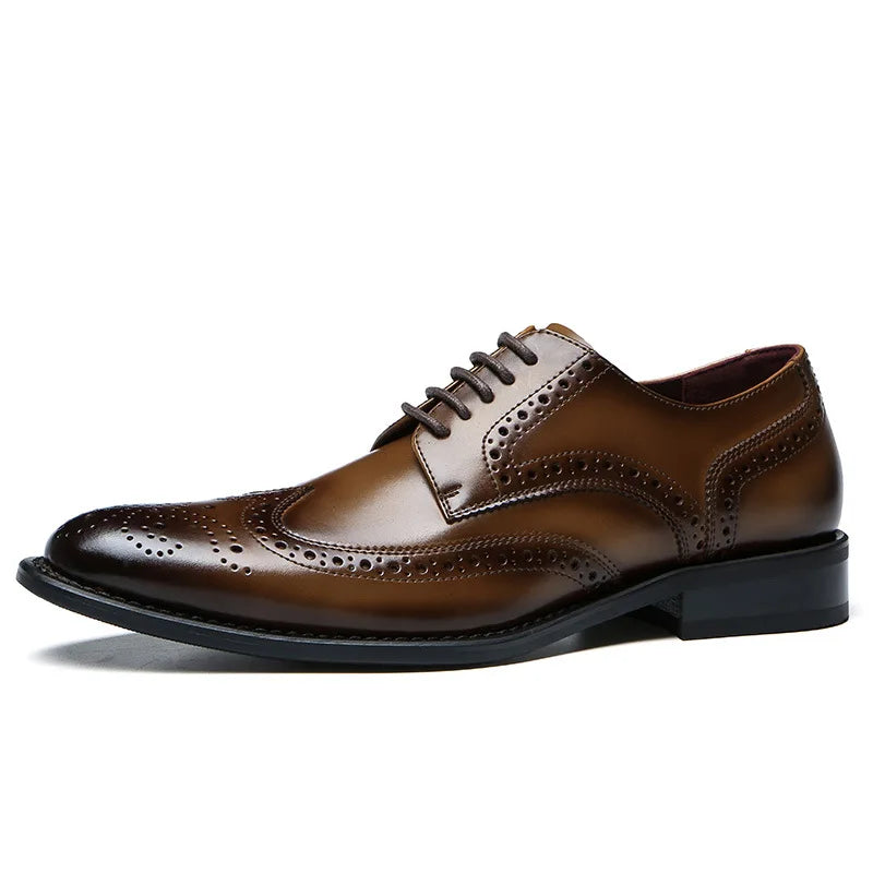 2026 New Products Italian Party Shoes No Tie Lace Cow Genuine Leather Shoes Oxford Stylish Dress Shoes for Men