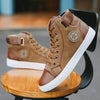 Wholesale Fashion Trendy High Top Casual Sport Shoes Leather Boots Comfort Breathable Men's Canvas Sneakers