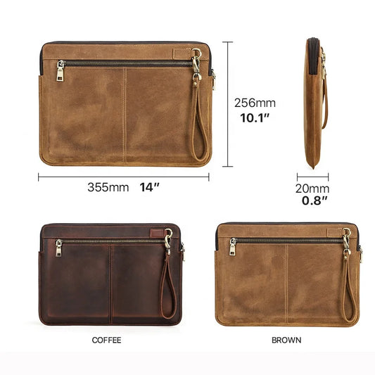 Genuine Leather Laptop Case Sleeve for Macbook Pro 14 A2442 Macbook Air 13 A2337 A2179 A2338 2020 M1 Chip Pro 13 Portable