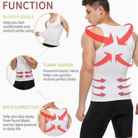 Men's Compression Body Shaper - Chest and Abdomen Slimming Vest