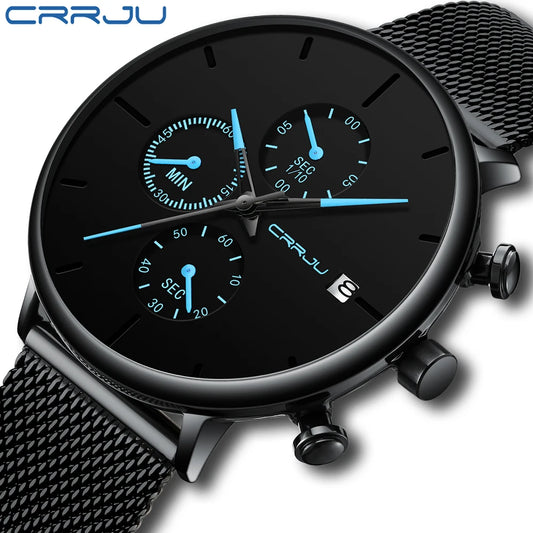 Men's Waterproof Minimalist Watch with Slim Mesh Strap