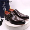 027-318 High Quality Handmade Genuine Leather Shoes Men Single Button Slip-On Handmade Dress Shoes Oxfords Loafer Party Shoes