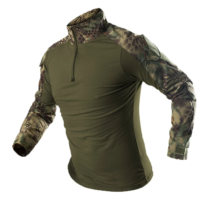 ESDYCN Rapid Assault Long Sleeve Tactical Shirt - Multicam Camouflage Combat-Proven Military Uniform