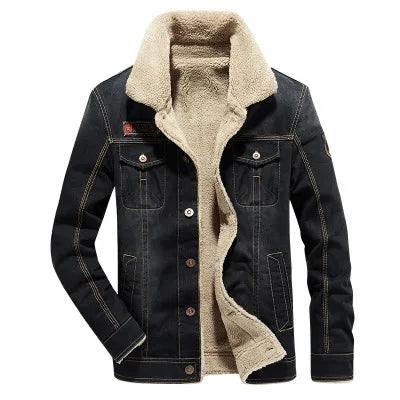 Men's Premium Denim Jacket - Thick Warm Winter Coat