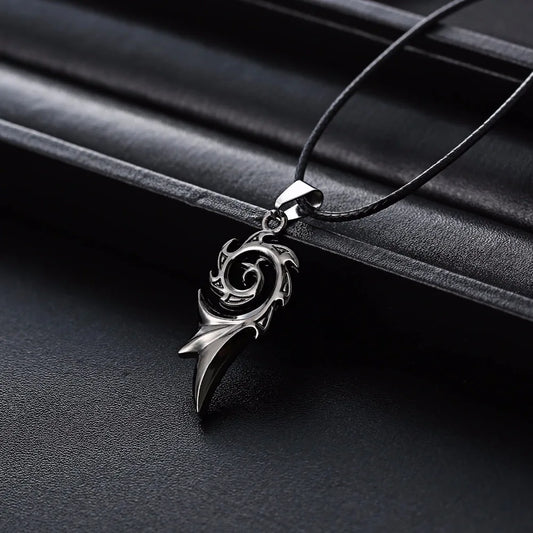 Dragon Flame Stainless Steel Pendant Necklace for Men