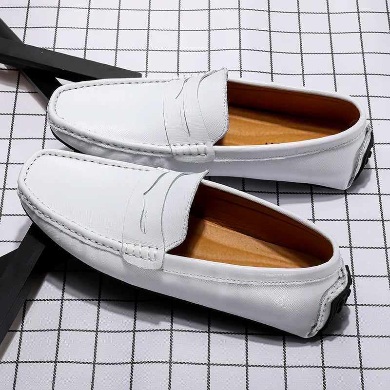 Size 15 Genuine Leather Upper Mocassines Slip on Fashion Men's Casual Shoes