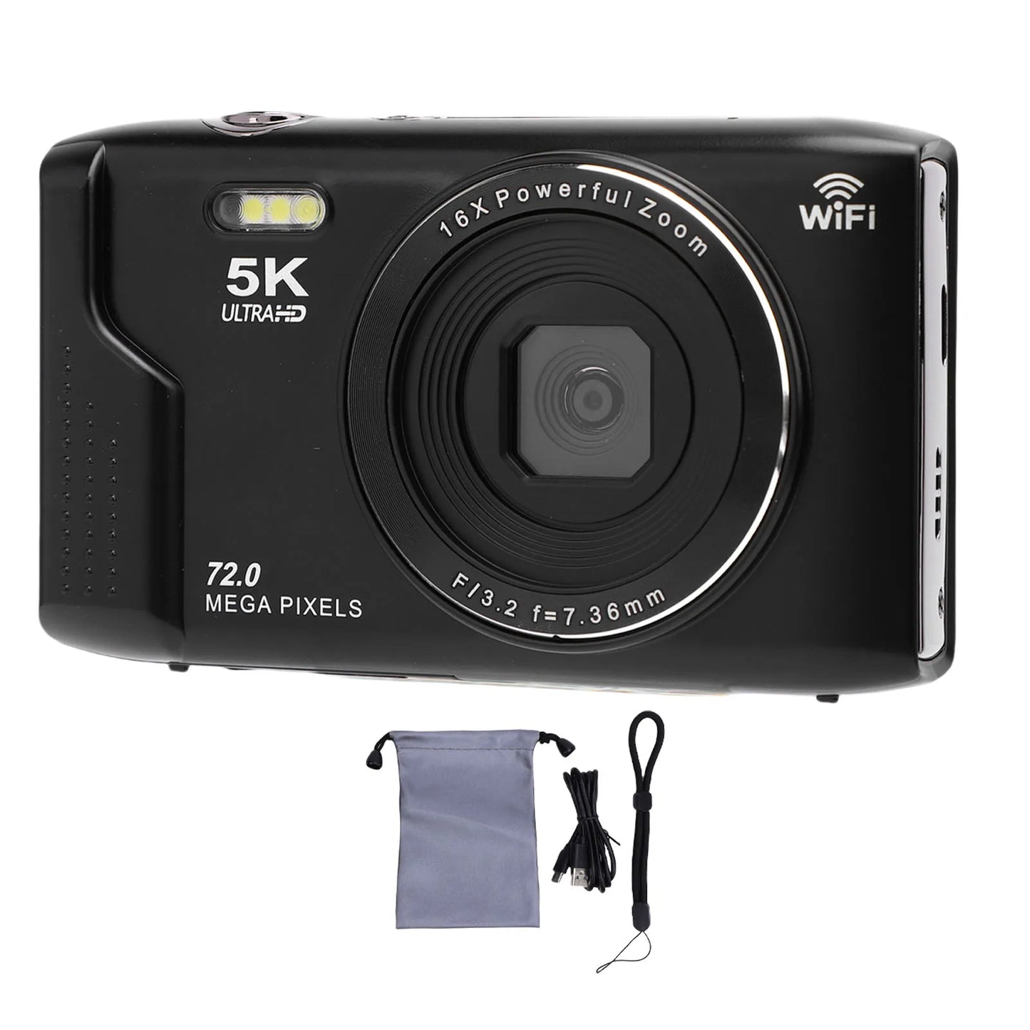 Digital Video Camera Recording Webcam WiFi 2.8 Inch Screen 16x Digital Zoom with Built in Flash for Travel