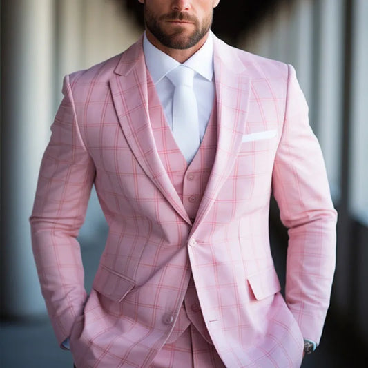 Men Blazers Coat Suits Office 2025 Autumn Outerwear Double Buttons Turn Down Collar Pockets Business Casual Blazer Suit Jacket