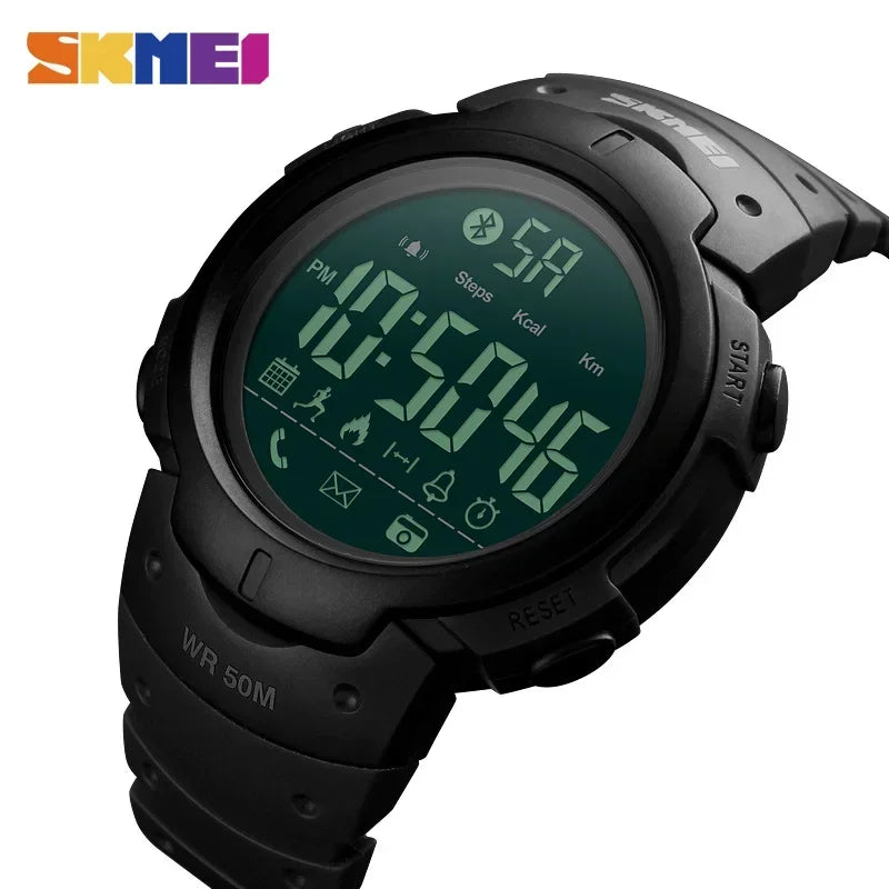 SKMEI 1301 Men's Smart Digital Watch - 5 Bar Waterproof Bluetooth Fitness Tracker