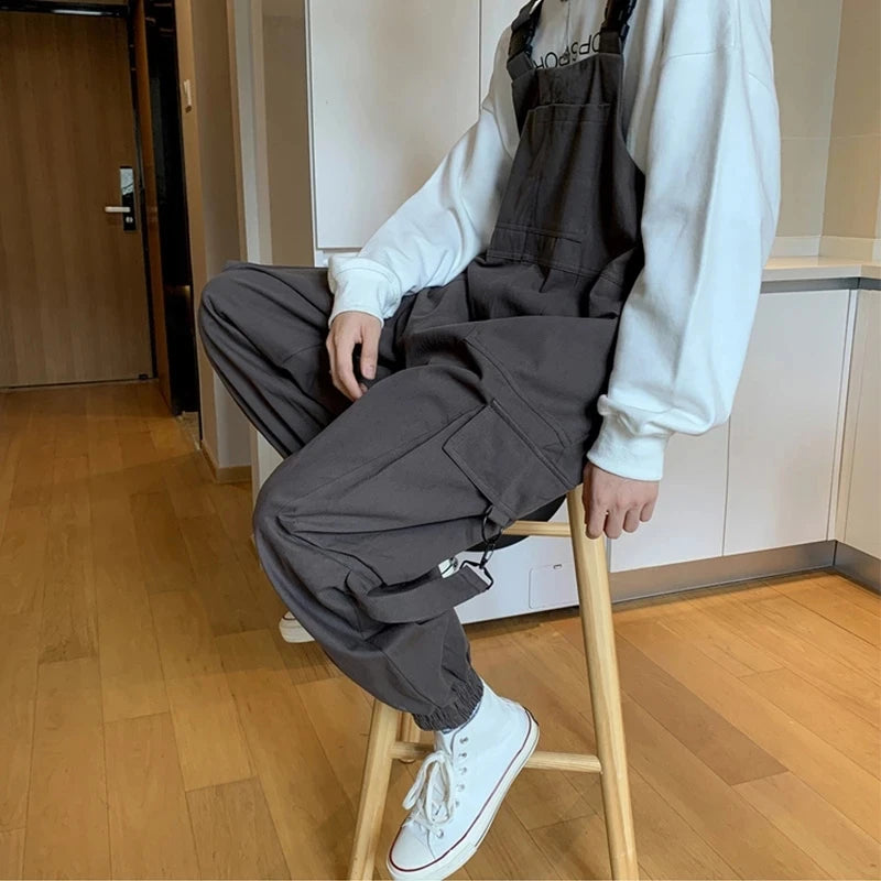 Men's Casual Suspender Jumpsuit Pants - Unisex Streetwear Overalls