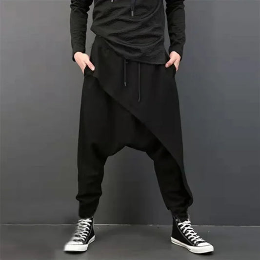 Men's Casual Harem Pants with Suspenders - Harajuku Style