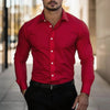 Men's everyday formal casual shirts homecoming standard fit long sleeve shirts lapel summer solid color tops fast shipping