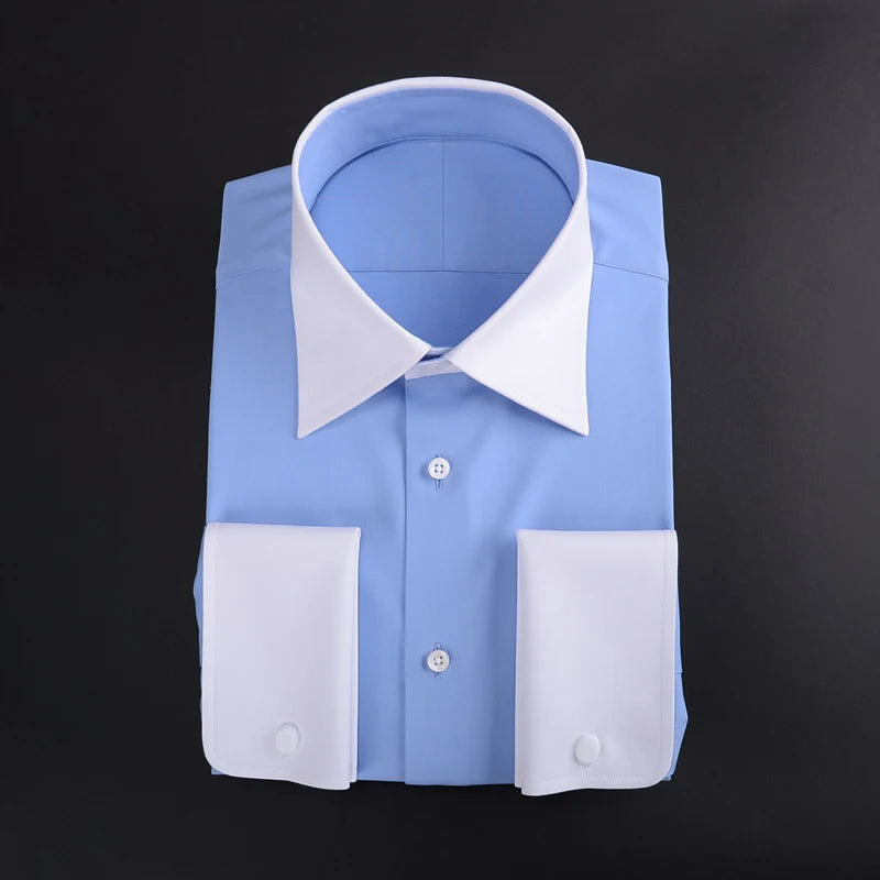 High quality French shirt slim-fit waist work professional official formal men's shirts
