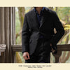 Retro Black Tweed Suit Wool Casual Blazer for Men