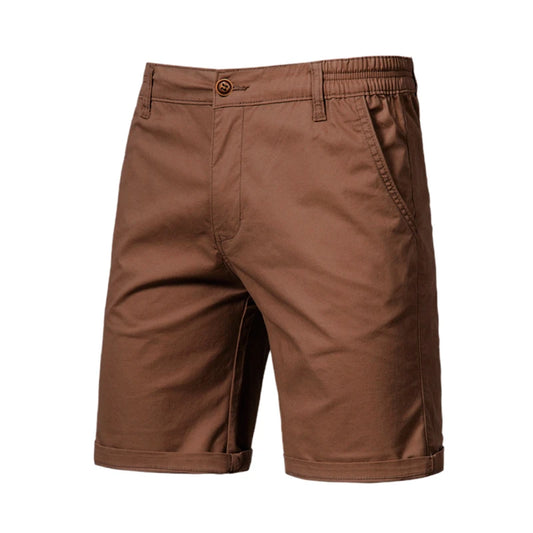 Men's Premium Cotton Casual Shorts - Elastic Waist Summer Bermuda