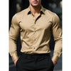 Men's Solid Color Elastic Long Sleeve Four Seasons Smart Casual Business Shirt