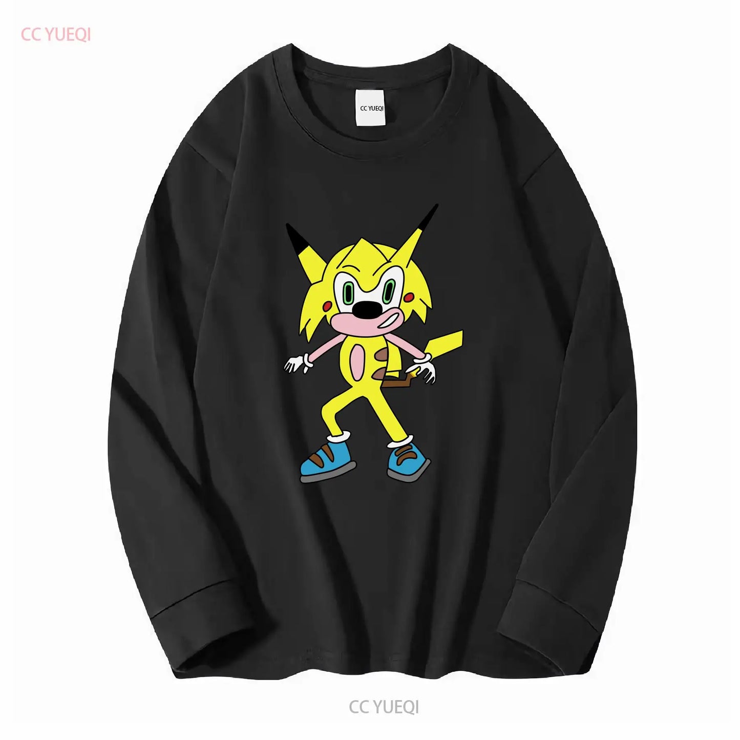 Sonichu Novelty Vintage Cool Long or Short Sleeve T-Shirt Washed Streetwear