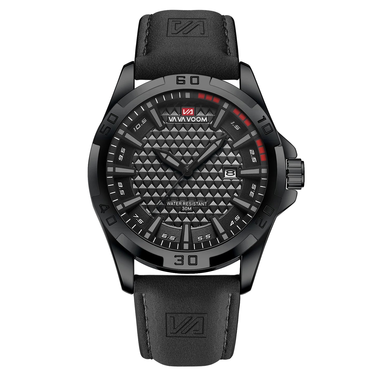 VA VA VOOM Men's Sport Watch - Military Quartz Calendar Leather Waterproof