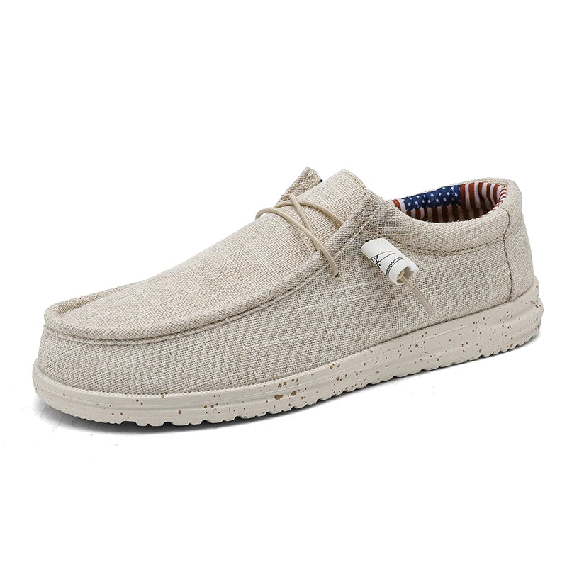 Men's Canvas Boat Shoes - Lightweight Slip-On Loafers