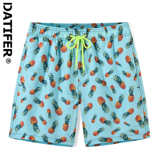 Men's Quick-Dry Beach Shorts with Mesh Liner - Polyester Swim Trunks