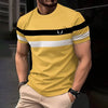 Men's 3D Striped Print T-Shirt - Casual Breathable Streetwear