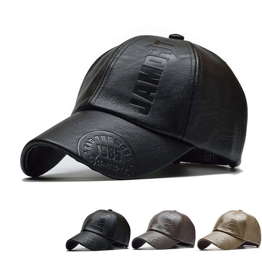 Pu Leathe Letter Printing Baseball Cap - Adjustable Outdoor Sunscreen Casual Hat for All Seasons