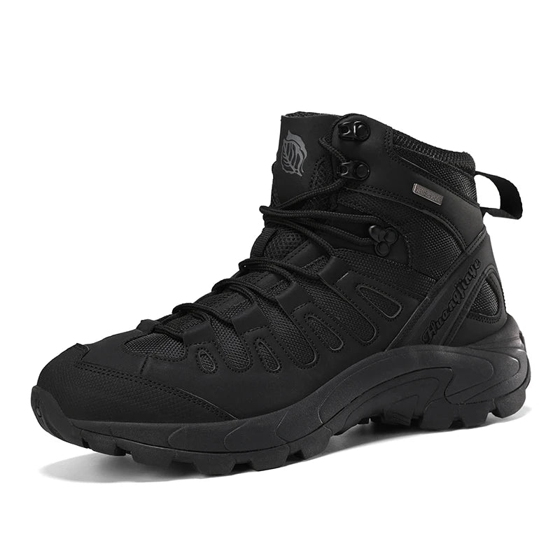 Men's Waterproof Combat Boots - Breathable Outdoor Leather Boots