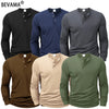 Men's Long Sleeve Henley Neck T-Shirt Slim Fit Cozy Top