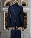Men's East Style Slant-Breasted Slim Fit Suit Formal Indian Middle Stand-Up Collar