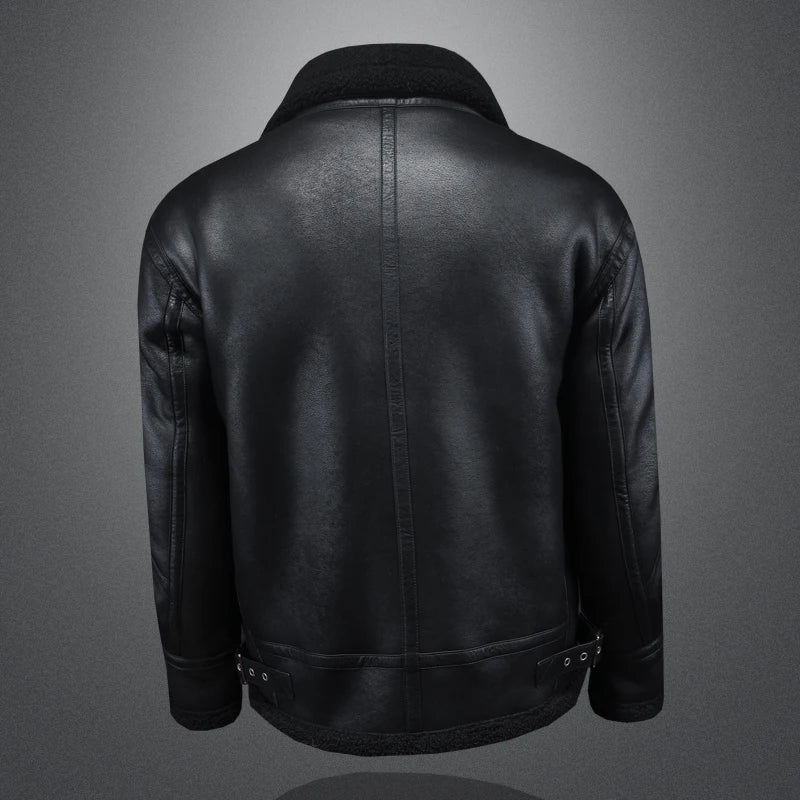 High-quality men's fashionable, cool and trendy European and American style casual winter new fur one-piece fleece jacket
