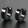 Urban Edge Punk Black Stainless Steel Stud Earrings For Men And Women - Minimalist Street Style For Hip Hop Gothic Looks
