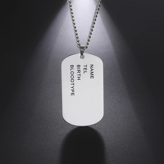 ZHHBEIFYCN Custom Military Army Dog Tag Necklace Stainless Steel Personal Name Chain - Engraved Identity For Soldiers