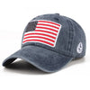 USA Flag Embroidered Baseball Cap Washed Distressed Adjustable Unisex Dad Hats - Sun Protection