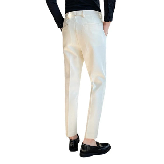 Men's Winter Woolen Office Suit Pants - Slim Fit Business Formal Trousers