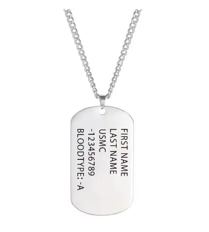 ZHHBEIFYCN Custom Military Army Dog Tag Necklace Stainless Steel Personal Name Chain - Engraved Identity For Soldiers