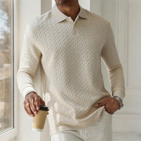 Men's Long Sleeve Business Casual High Quality Polo Shirt
