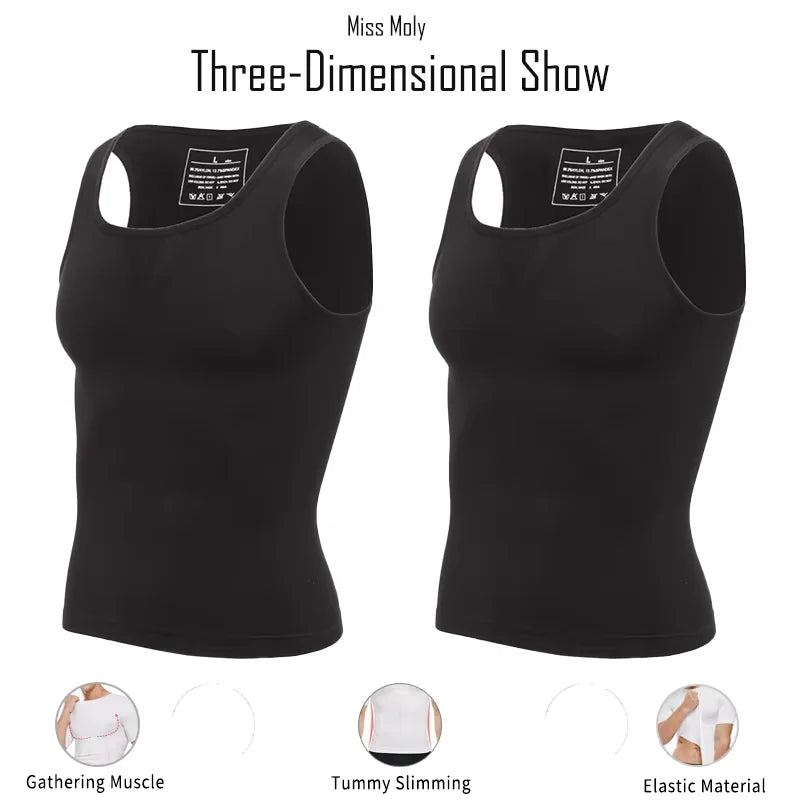 Men's Compression Body Shaper - Chest and Abdomen Slimming Vest