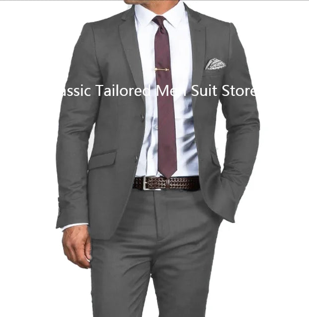 Blue Tuxedo Slim Dark Blue Wedding Business Tailor-Made Suit for Men