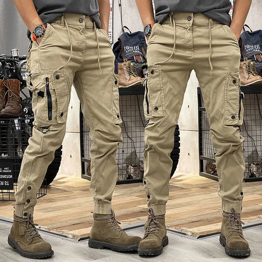 Men's Tactical Cotton Cargo Pants - Multi-Pocket Casual Trousers