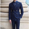 Double Breasted 2 Piece Suits for Men Jacket Pants Male Clothing Slim Fit Business Gentleman Blazer Pant Sets