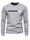 Men's Paris Print Cotton T-Shirt - Long Sleeve Casual Tee