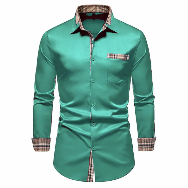 Men's Shirts Formal Shirts Slim Fit Long Sleeve Button Business Office Formal Shirts Pocket Men's Tops New Multicolor XS-6XL