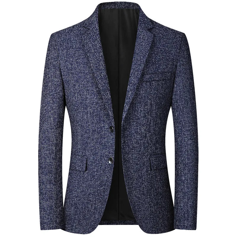 Suit Coat Man Fashion Simple Solid Color Long Sleeve Male Outerwear Non-ironing Single-breasted Business Casual Men Blazer