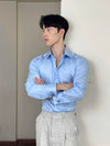 Men's Long Sleeve Shirt Autumn High End Suit Inner Wear Simple Flip Collar
