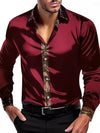 Men's Elegant Decorated Collar Long-Sleeved Shirt
