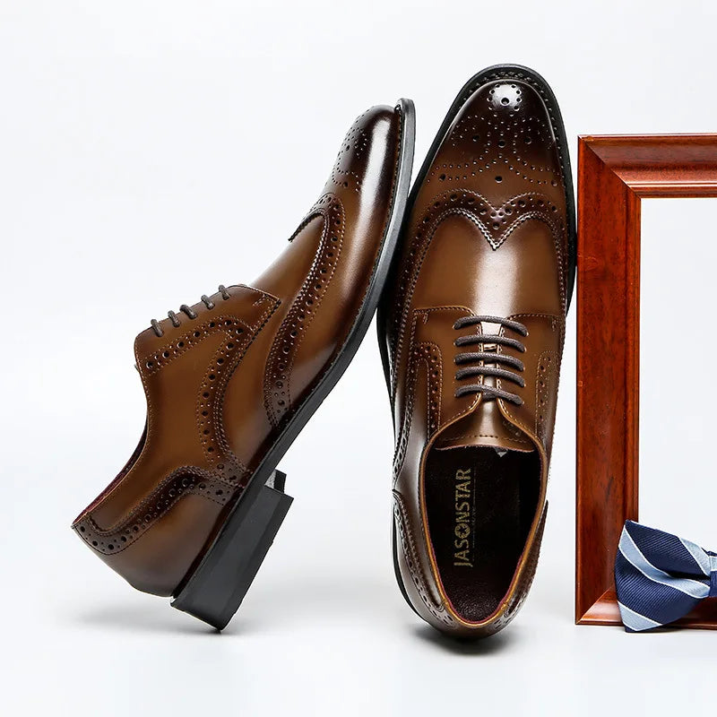 2026 New Products Italian Party Shoes No Tie Lace Cow Genuine Leather Shoes Oxford Stylish Dress Shoes for Men