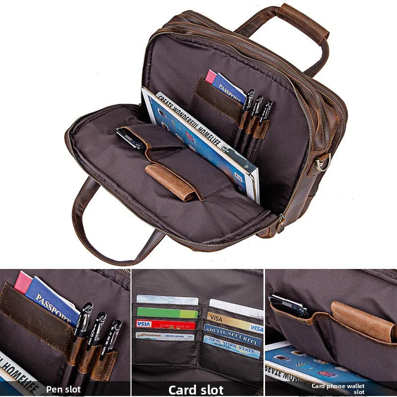 Men's Top-layer Cowhide Casual Crossbody Bag New Genuine Leather Small Shoulder Bag Compact Outdoor Bag Wholesale