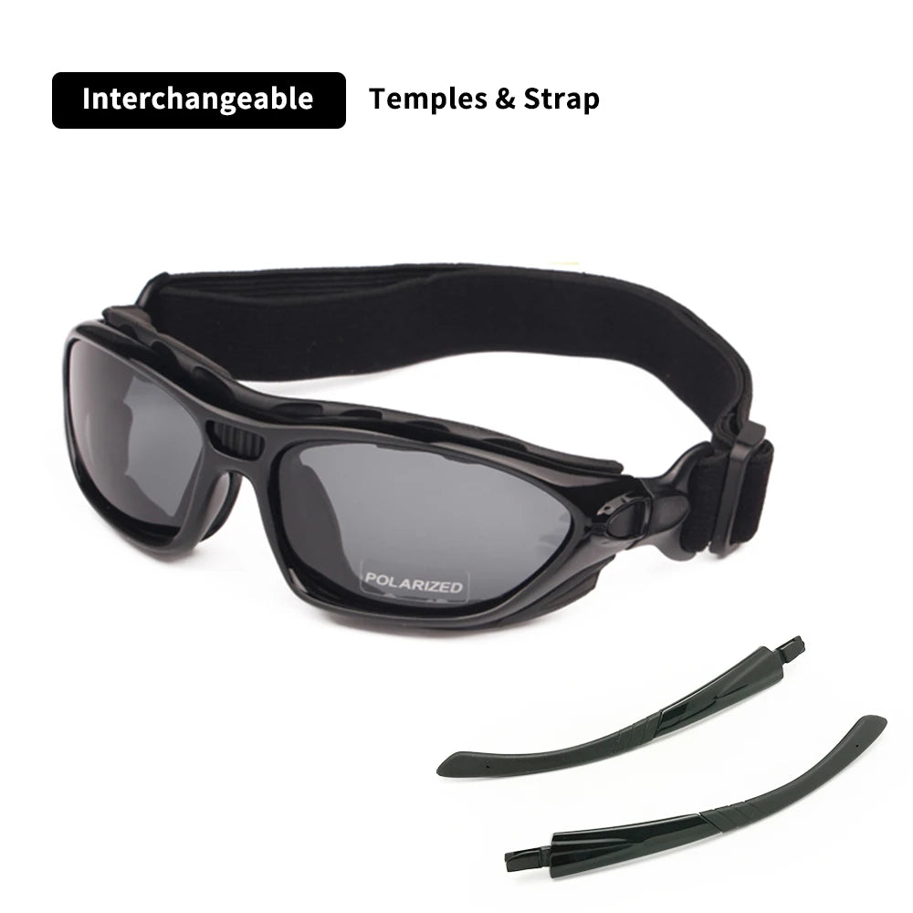Motorcycle Goggles - Polarized Day/Night Set with Interchangeable Lenses