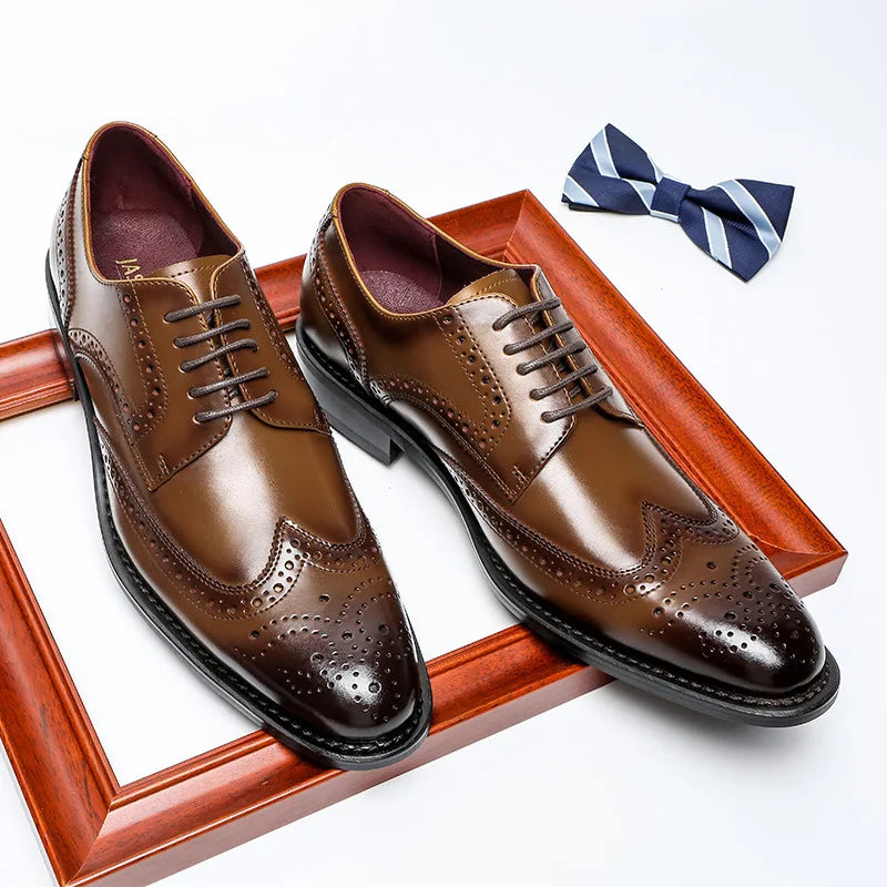 2026 New Products Italian Party Shoes No Tie Lace Cow Genuine Leather Shoes Oxford Stylish Dress Shoes for Men