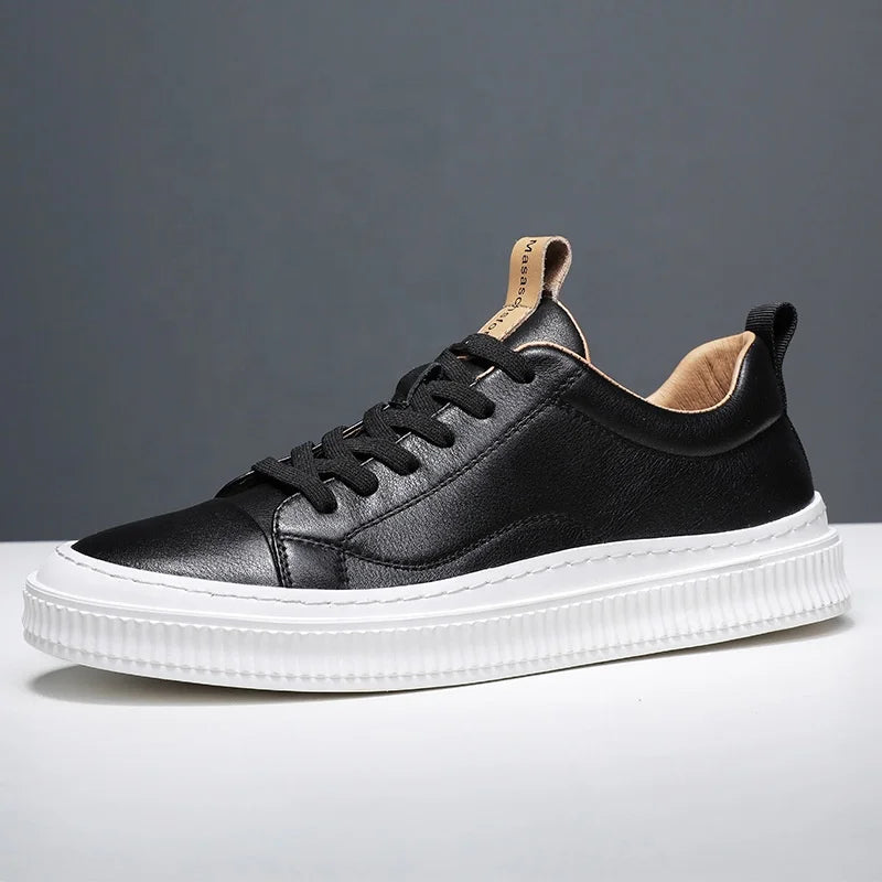 Men's Shoes 2022 New Genuine Leather All-match Sneakers Casual White Shoes